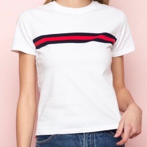 Brandy Melville Blue and Red Stripe Jamie Top